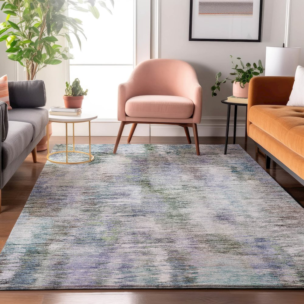 Premium Machine Washable Mayfield AMF813 Green 8' x 10' Rug. Picture 5