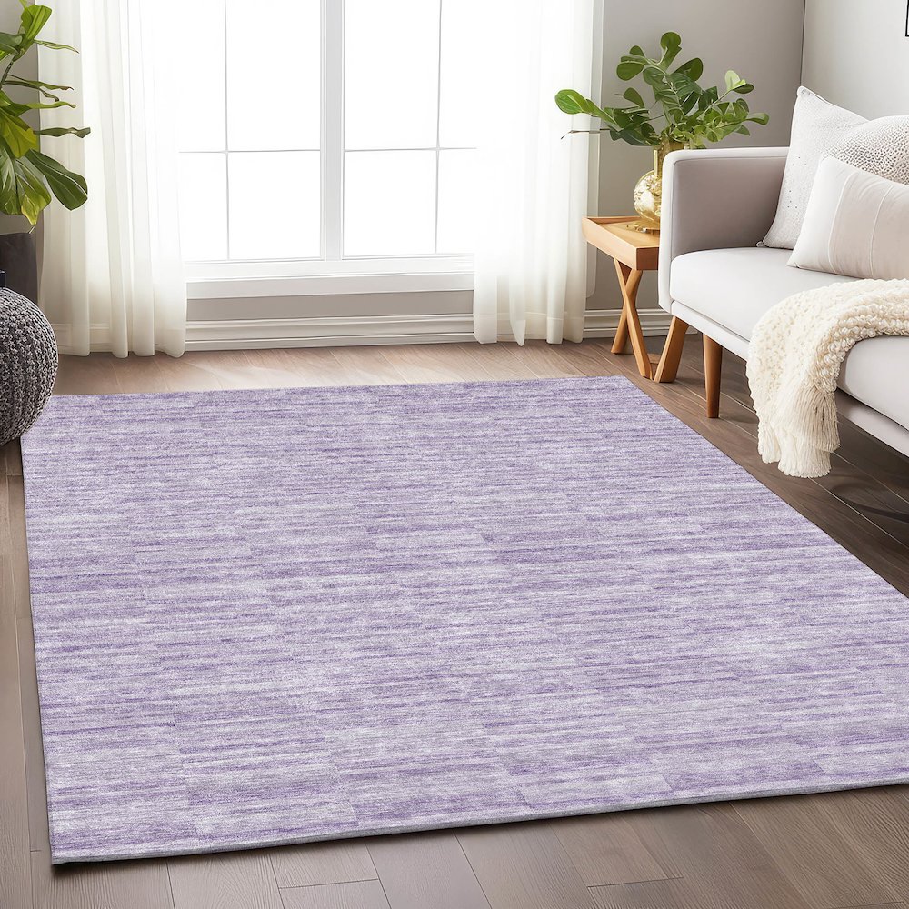 Premium Machine Washable Mayfield AMF817 Plum 8' x 10' Rug. Picture 6