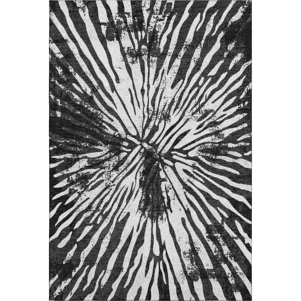 Premium Machine Washable Mayfield AMF818 Black 8' x 10' Rug. Picture 1