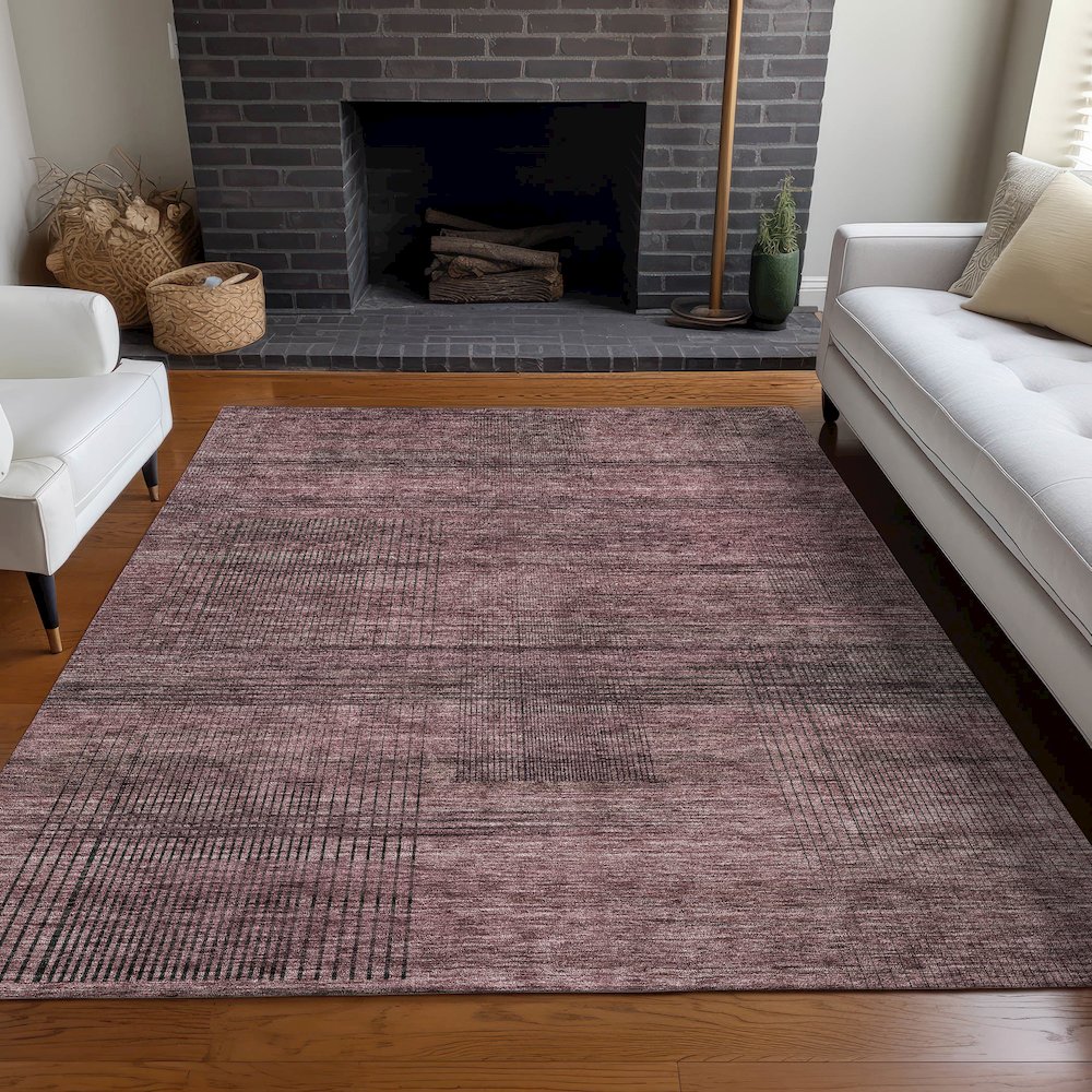 Premium Machine Washable Mayfield AMF820 Merlot 8' x 10' Rug. Picture 5