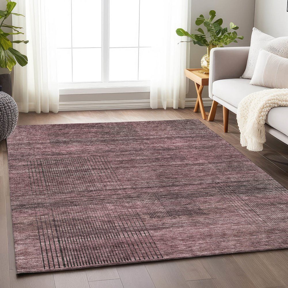 Premium Machine Washable Mayfield AMF820 Merlot 8' x 10' Rug. Picture 6