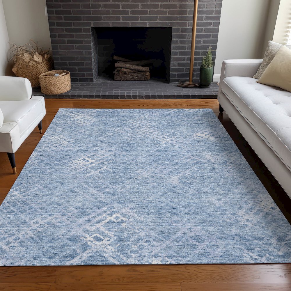 Premium Machine Washable Mayfield AMF825 Sky 8' x 10' Rug. Picture 5