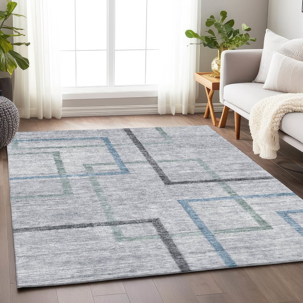 Premium Machine Washable Mayfield AMF826 Gray 8' x 10' Rug. Picture 6