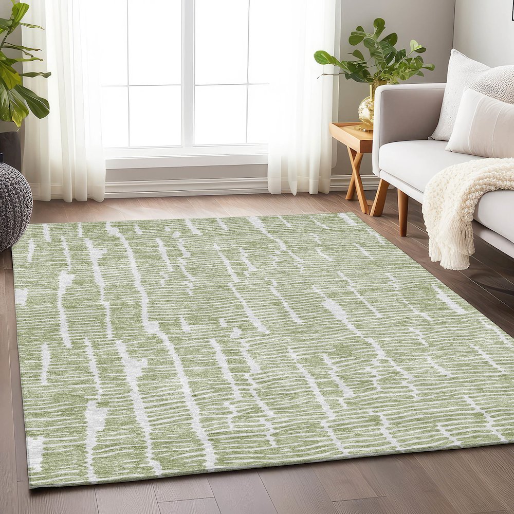 Premium Machine Washable Mayfield AMF830 Aloe 8' x 10' Rug. Picture 6
