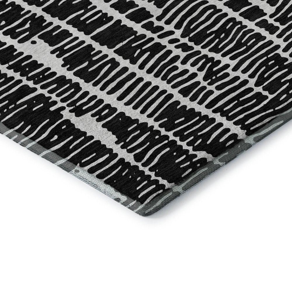 Premium Machine Washable Mayfield AMF830 Black 3' x 5' Rug. Picture 3