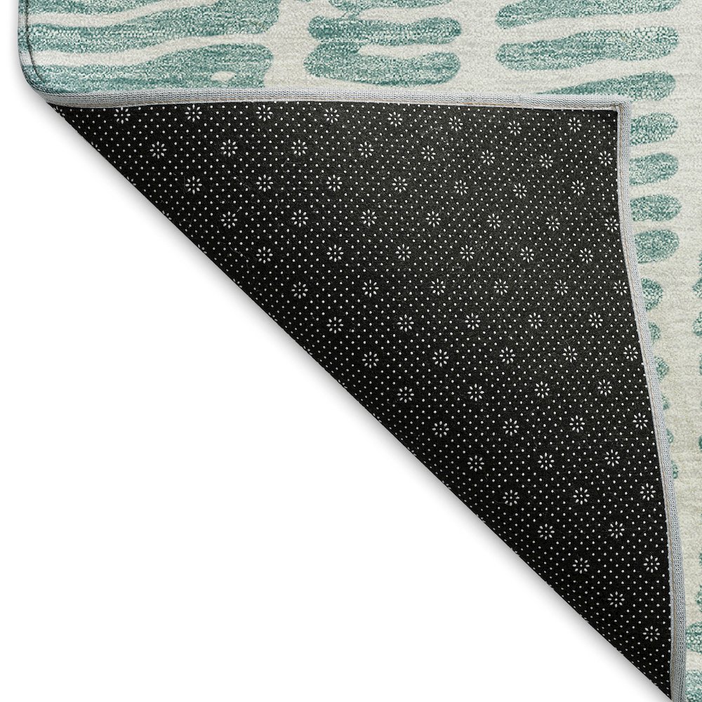 Premium Machine Washable Mayfield AMF830 Teal 3' x 5' Rug. Picture 2