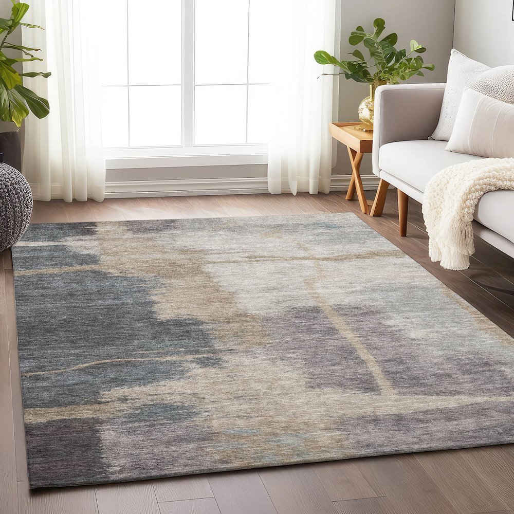 Premium Machine Washable Mayfield AMF831 Gray 8' x 10' Rug. Picture 6