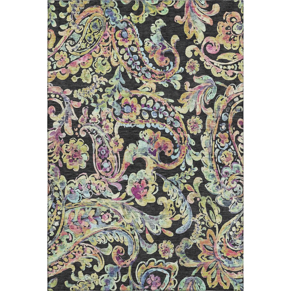 Premium Machine Washable Mayfield AMF834 Black 8' x 10' Rug. Picture 1