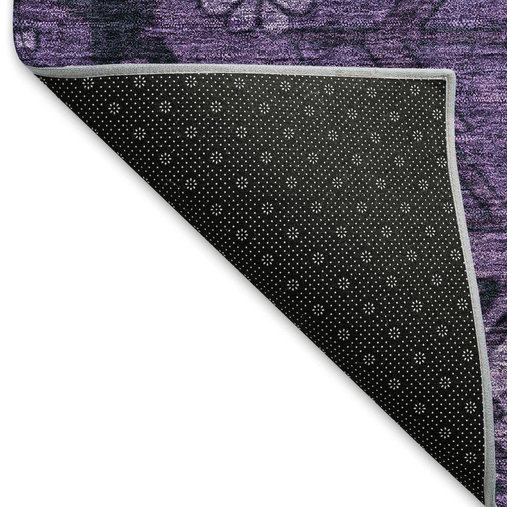 Premium Machine Washable Mayfield AMF842 Eggplant 3' x 5' Rug. Picture 2