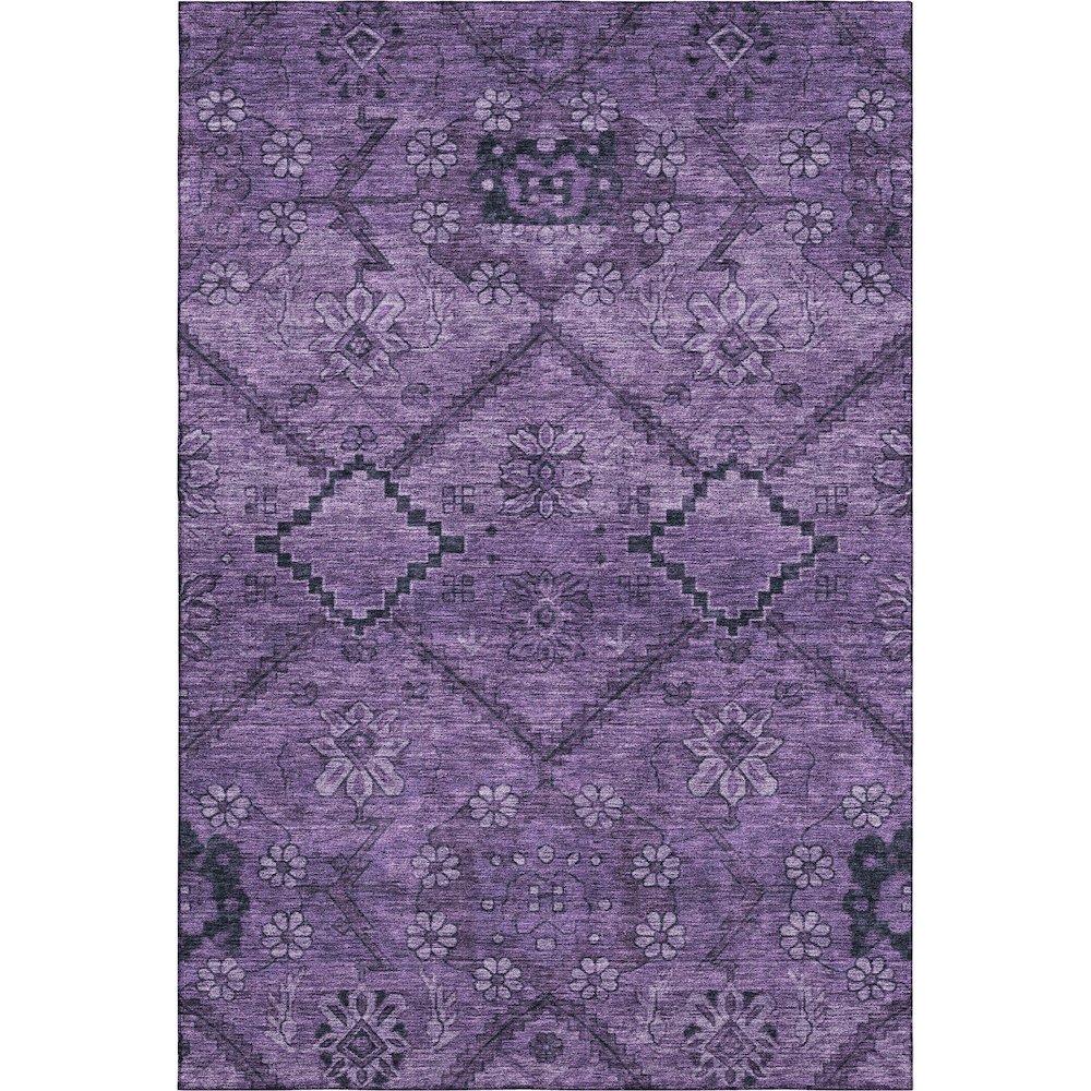Premium Machine Washable Mayfield AMF842 Eggplant 8' x 10' Rug. Picture 1