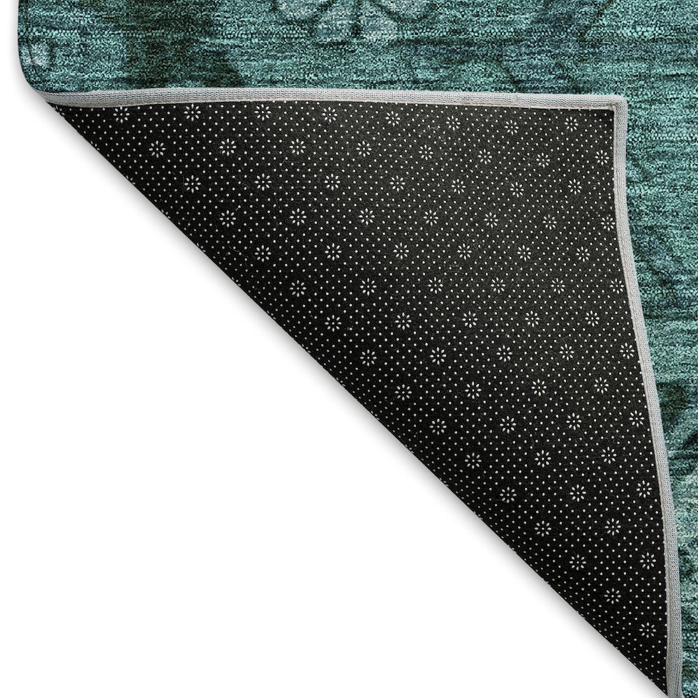 Premium Machine Washable Mayfield AMF842 Teal 3' x 5' Rug. Picture 2
