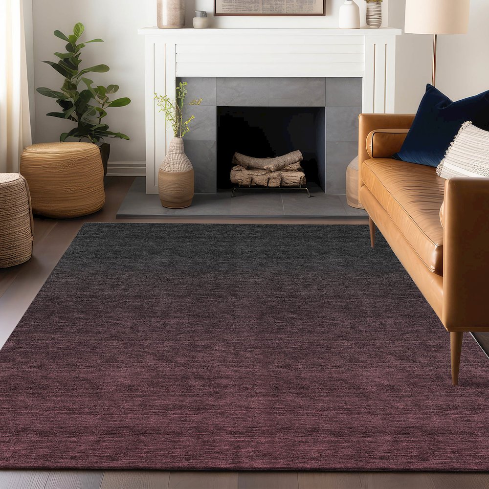 Premium Machine Washable Mayfield AMF844 Merlot 8' x 10' Rug. Picture 6