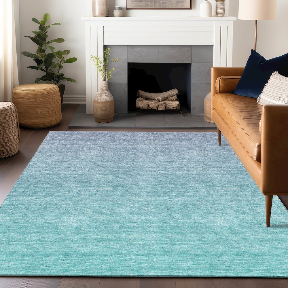 Premium Machine Washable Mayfield AMF845 Sky 8' x 10' Rug. Picture 6
