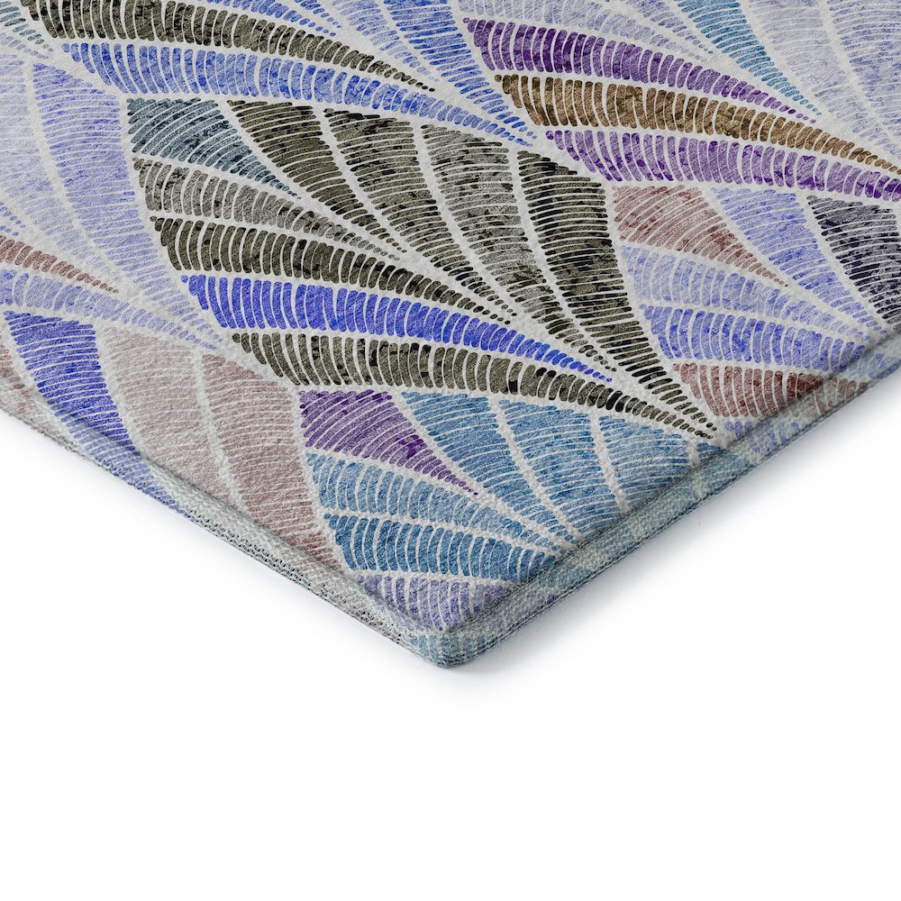 Premium Machine Washable Mayfield AMF851 Blue 3' x 5' Rug. Picture 3