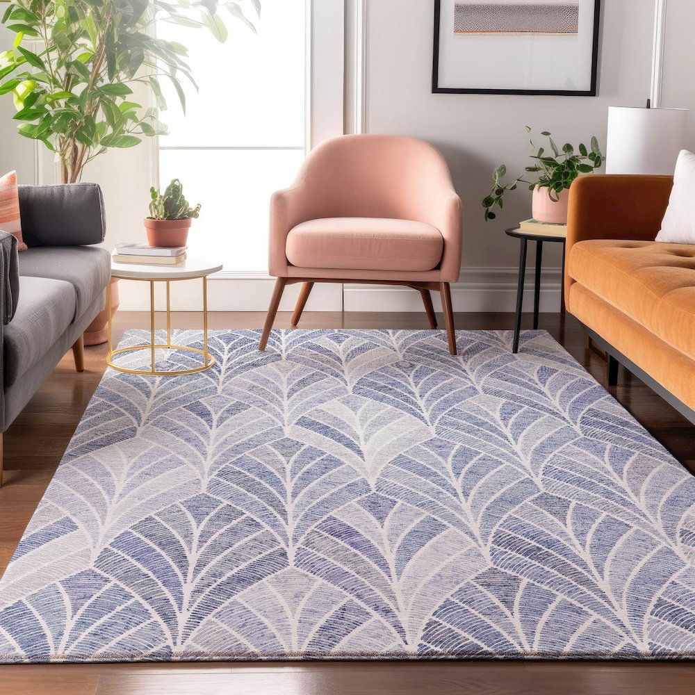 Premium Machine Washable Mayfield AMF851 Denim 8' x 10' Rug. Picture 5