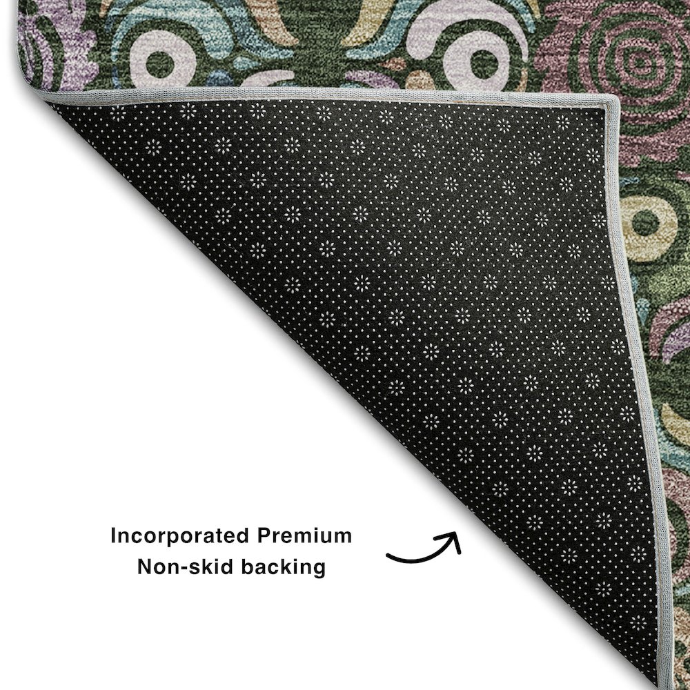 Premium Machine Washable Mayfield AMF852 Fern 3' x 5' Rug. Picture 2
