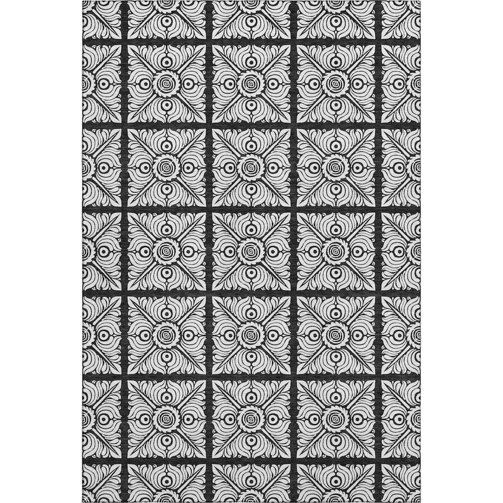 Premium Machine Washable Mayfield AMF854 Black 8' x 10' Rug. Picture 1