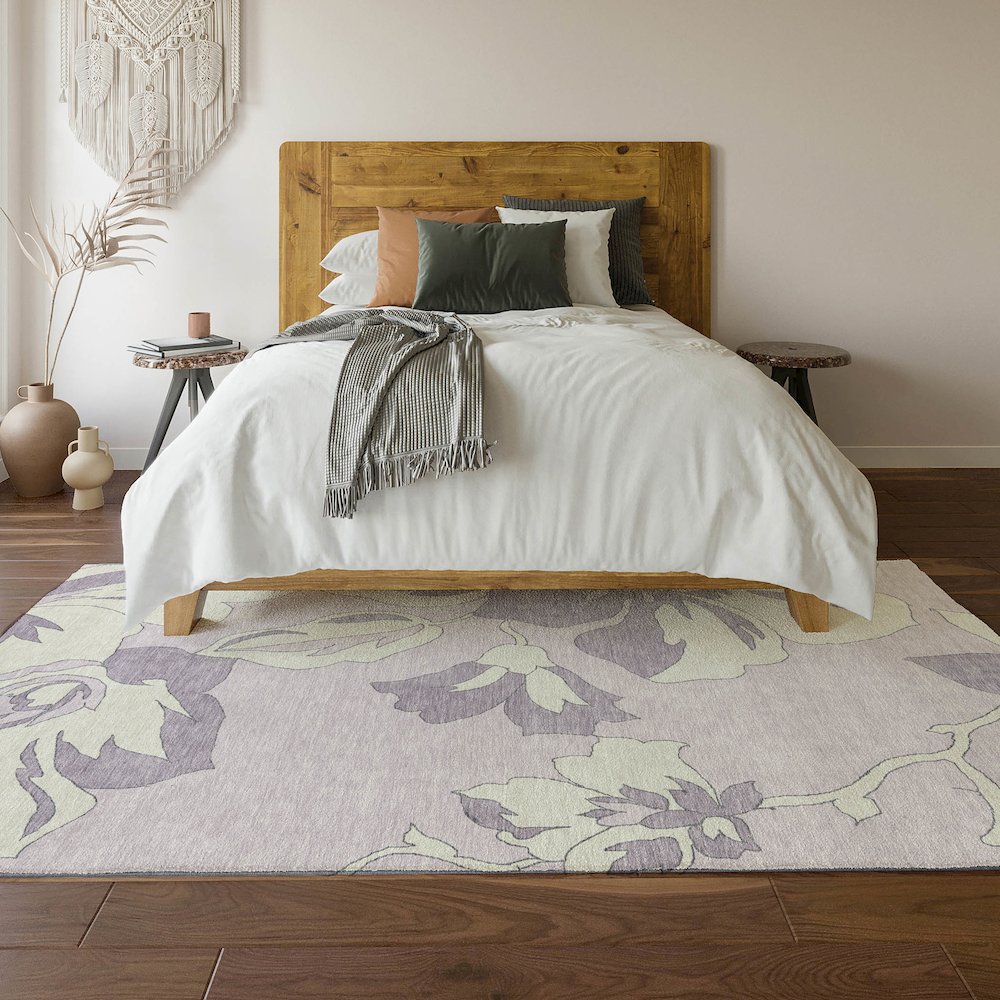 Premium Machine Washable Mayfield AMF857 Lavender 8' x 10' Rug. Picture 6
