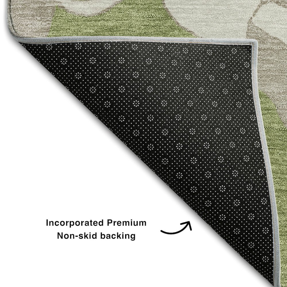 Premium Machine Washable Mayfield AMF857 Olive 3' x 5' Rug. Picture 2