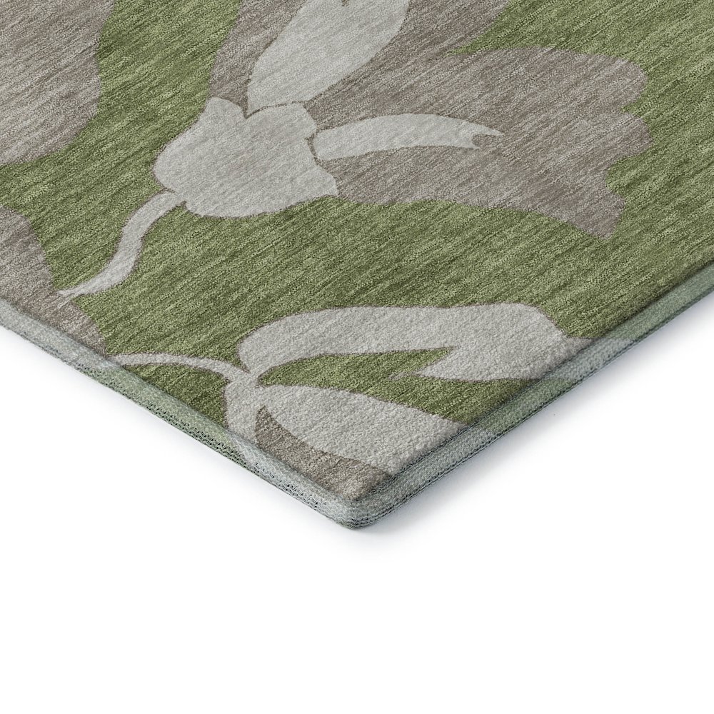 Premium Machine Washable Mayfield AMF857 Olive 3' x 5' Rug. Picture 3