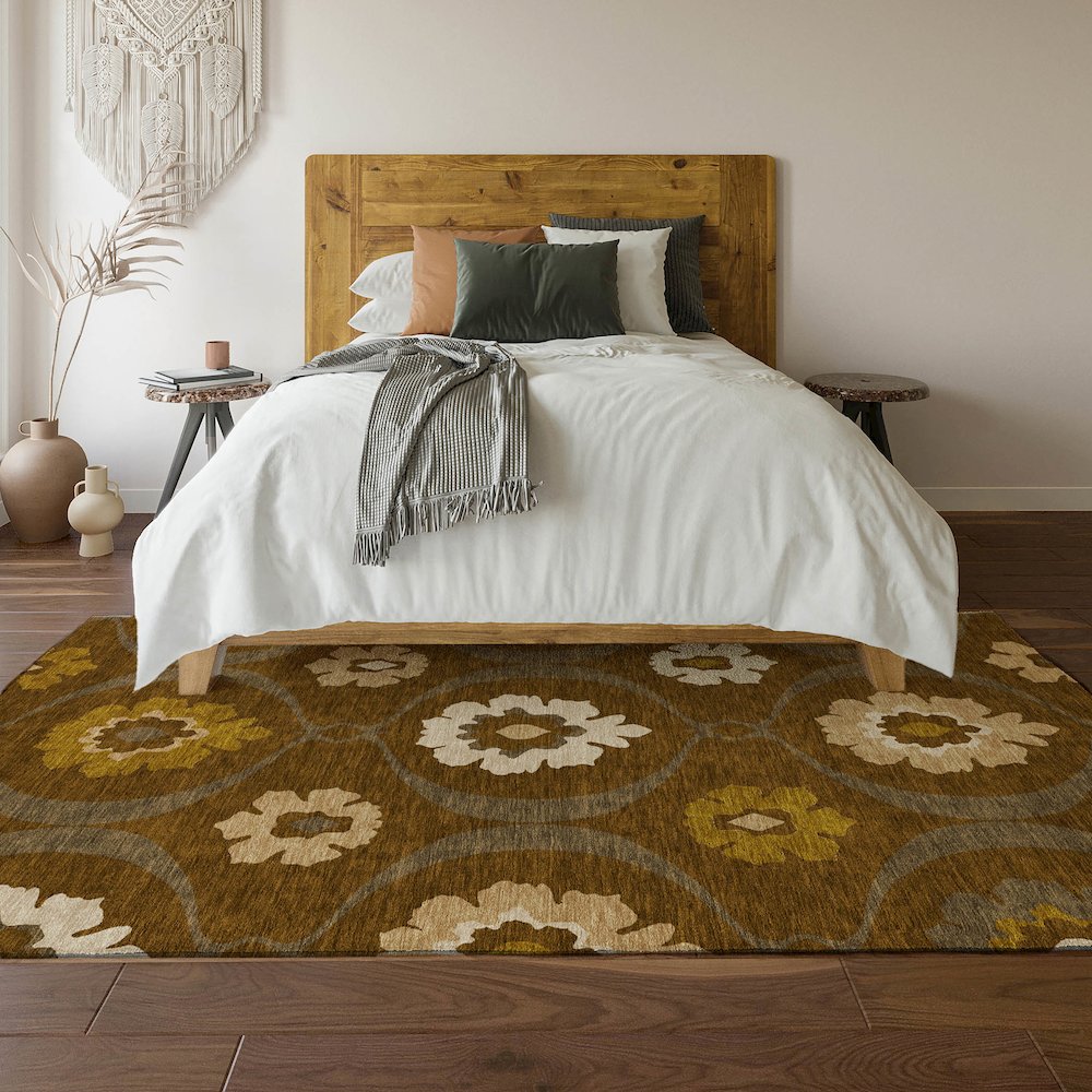 Premium Machine Washable Mayfield AMF858 Mocha 8' x 10' Rug. Picture 6