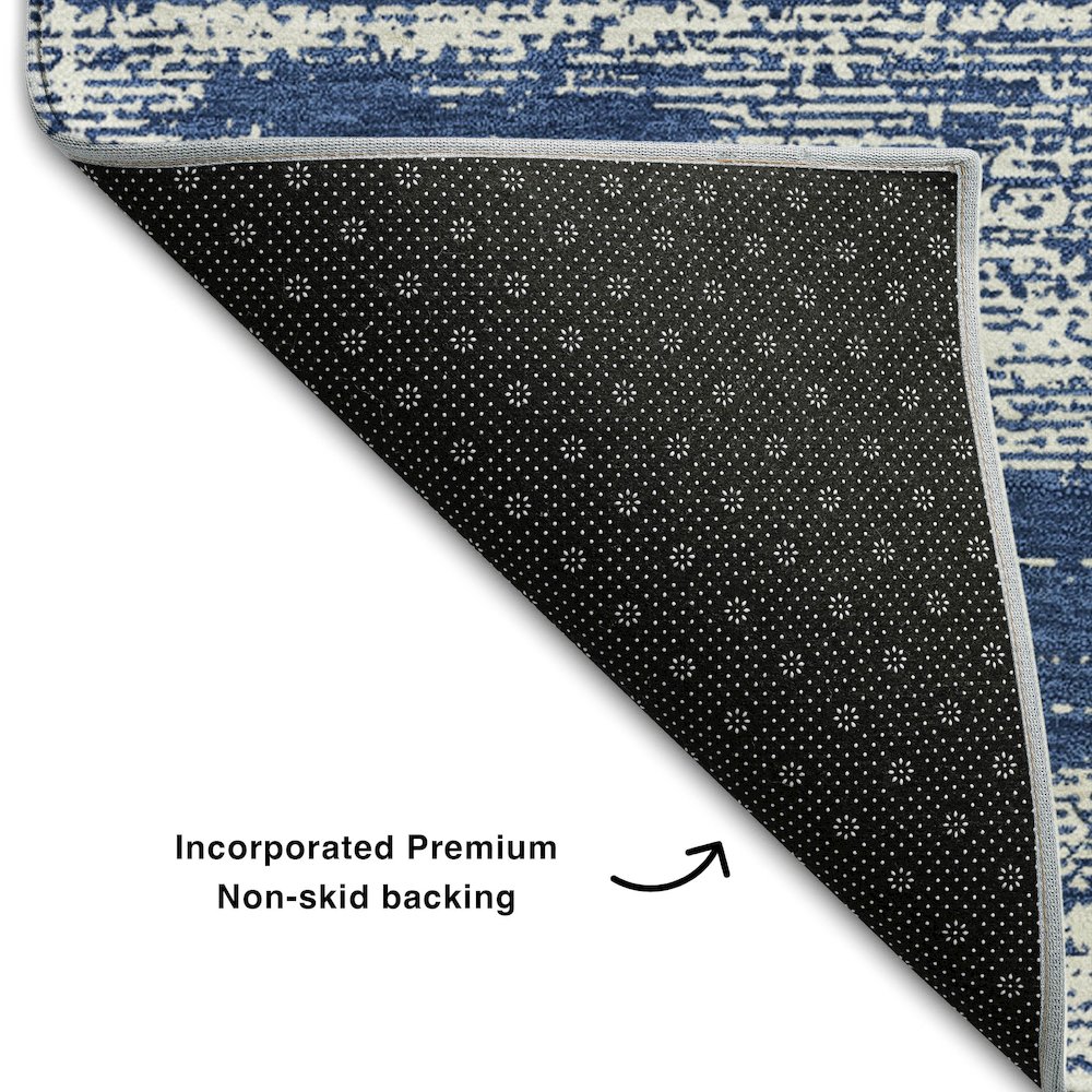 Premium Machine Washable Mayfield AMF859 Navy 3' x 5' Rug. Picture 2