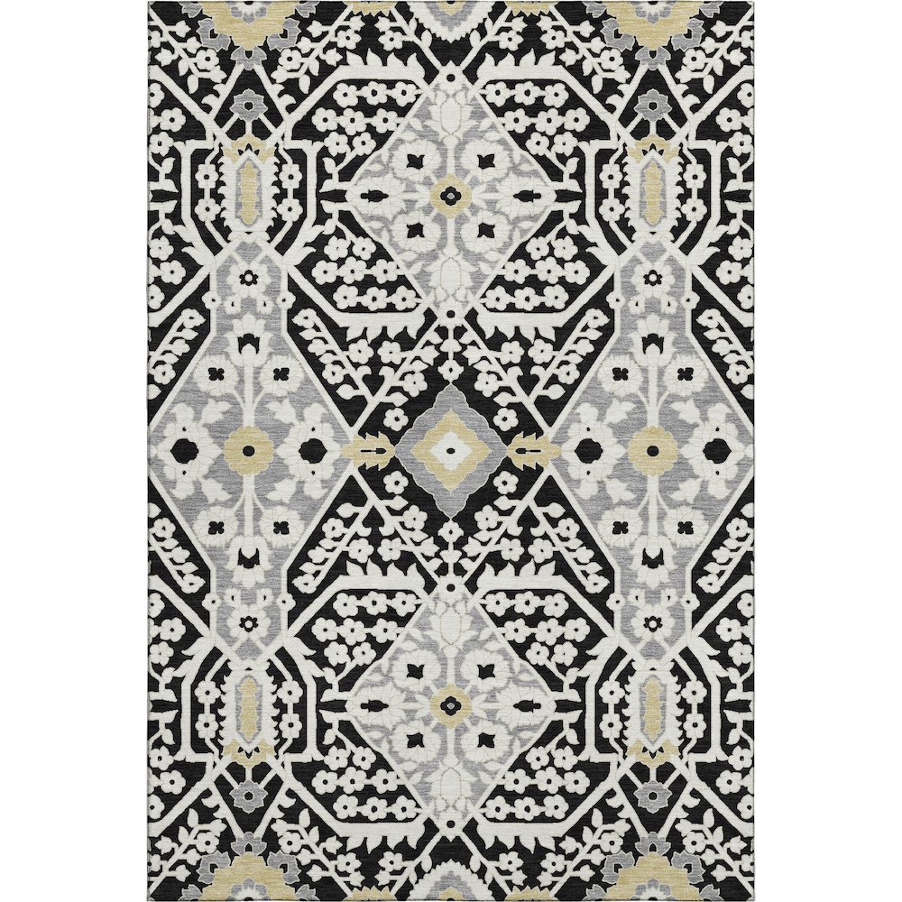Premium Machine Washable Mayfield AMF863 Black 8' x 10' Rug. Picture 1