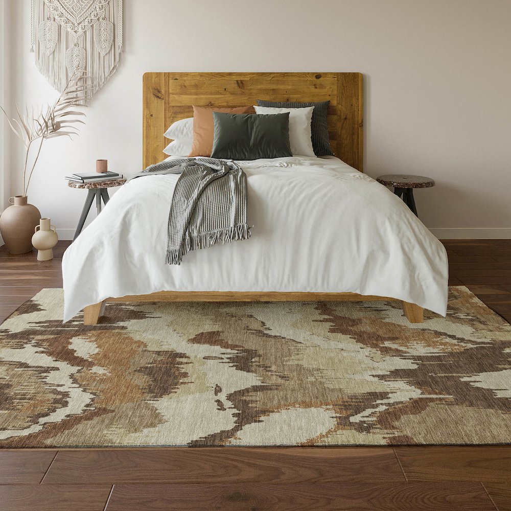 Premium Machine Washable Mayfield AMF865 Chocolate 8' x 10' Rug. Picture 6