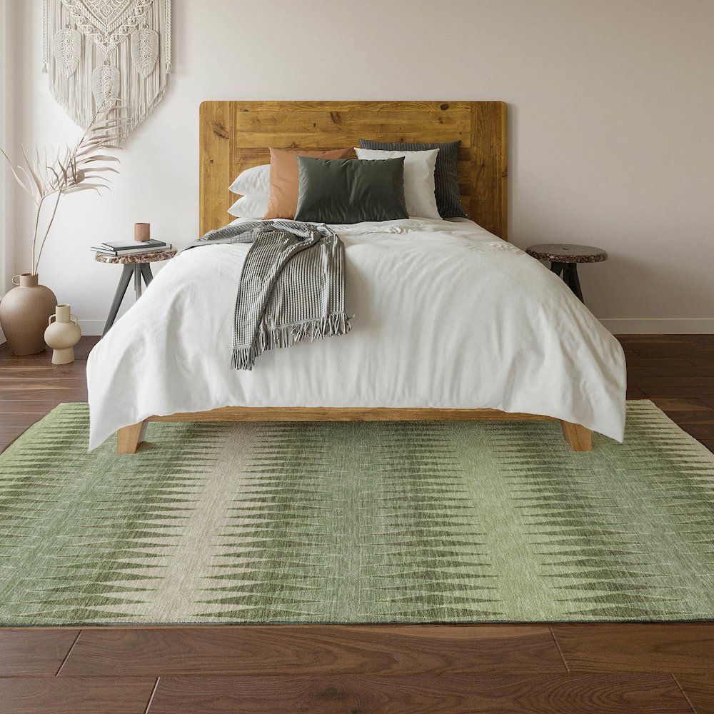 Premium Machine Washable Mayfield AMF867 Aloe 8' x 10' Rug. Picture 6