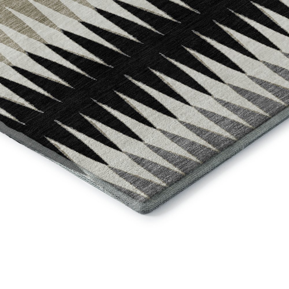 Premium Machine Washable Mayfield AMF867 Black 3' x 5' Rug. Picture 3