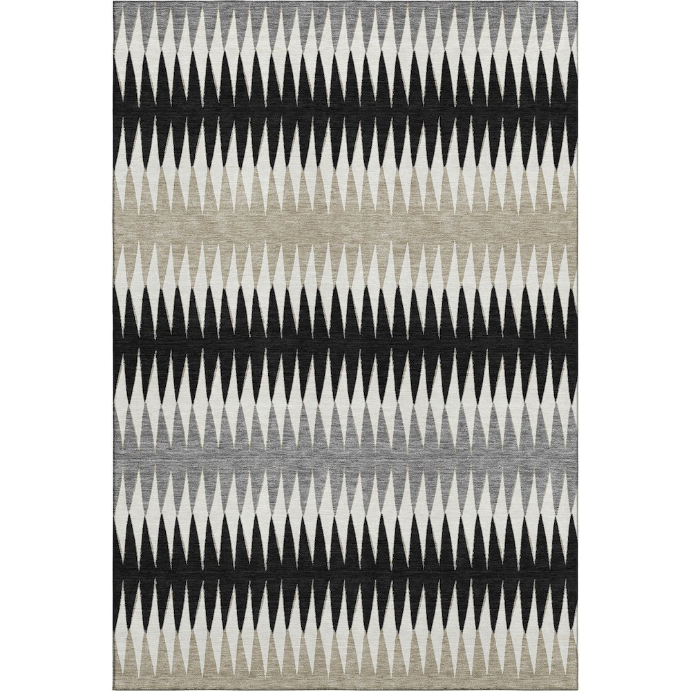 Premium Machine Washable Mayfield AMF867 Black 8' x 10' Rug. Picture 1