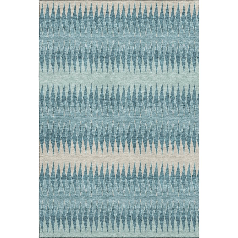 Premium Machine Washable Mayfield AMF867 Teal 8' x 10' Rug. Picture 1
