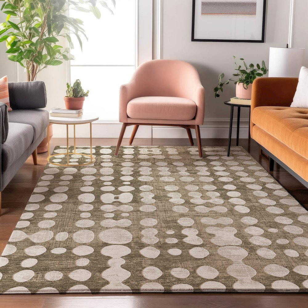 Premium Machine Washable Mayfield AMF869 Taupe 8' x 10' Rug. Picture 5