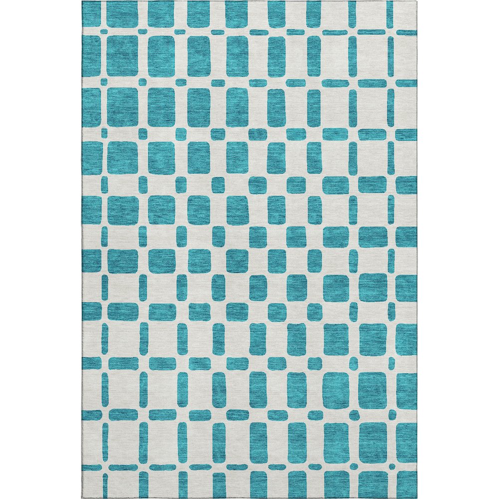 Premium Machine Washable Mayfield AMF871 Teal 8' x 10' Rug. Picture 1