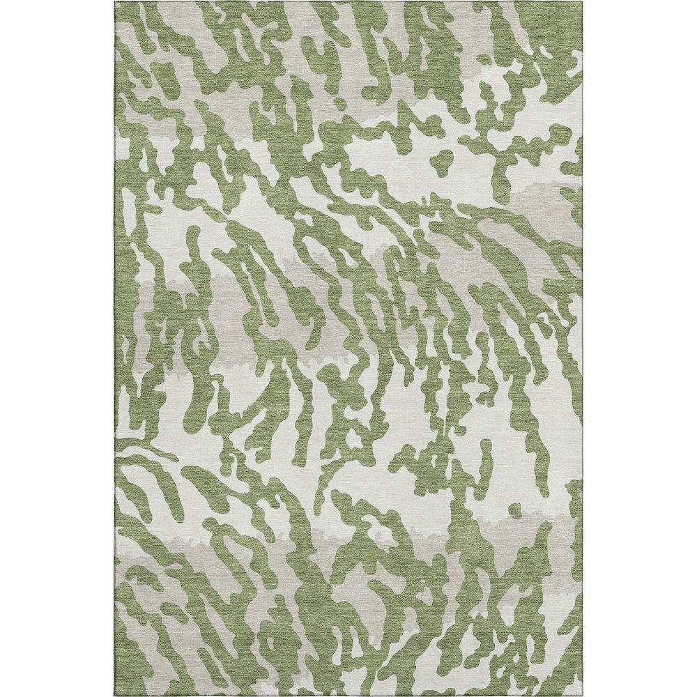 Premium Machine Washable Mayfield AMF873 Green 8' x 10' Rug. Picture 1