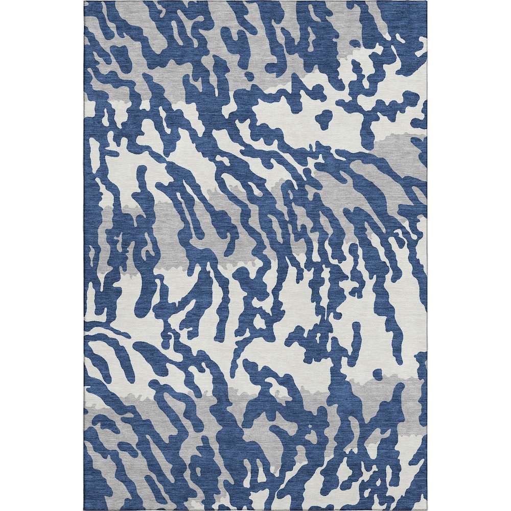 Premium Machine Washable Mayfield AMF873 Navy 8' x 10' Rug. Picture 1