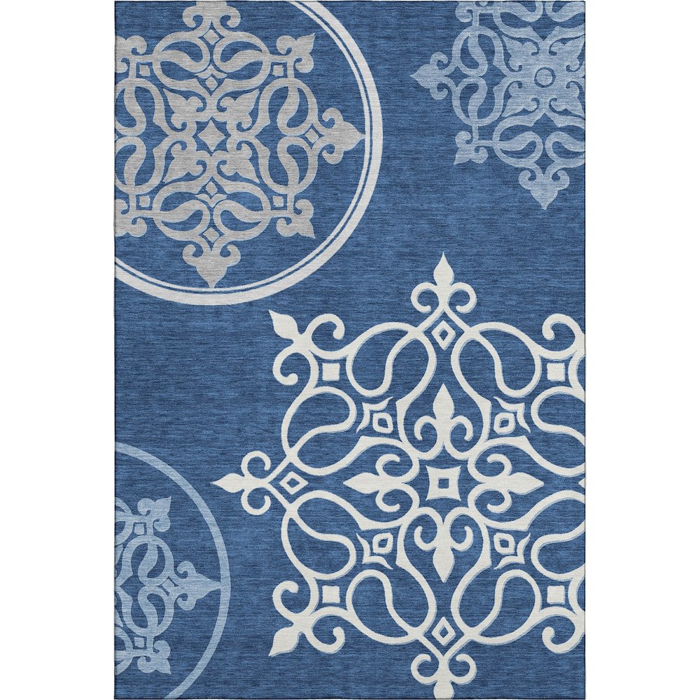 Premium Machine Washable Mayfield AMF874 Navy 8' x 10' Rug. Picture 1