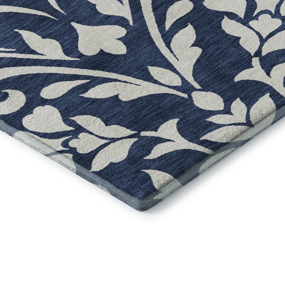 Premium Machine Washable Mayfield AMF875 Navy 3' x 5' Rug. Picture 3