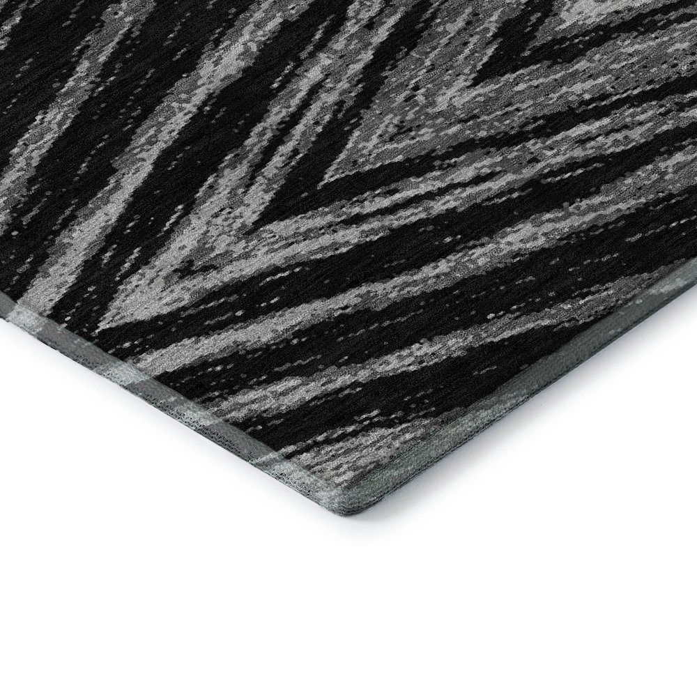 Premium Machine Washable Mayfield AMF876 Black 3' x 5' Rug. Picture 3