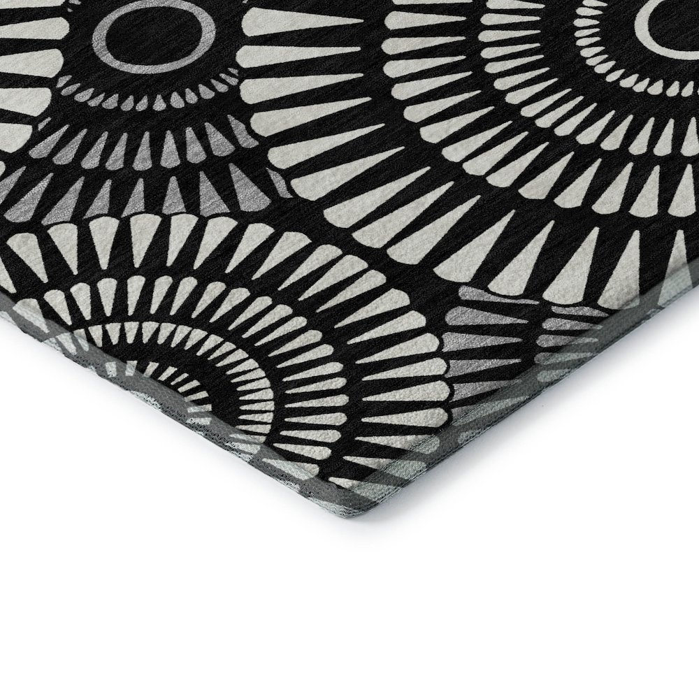 Premium Machine Washable Mayfield AMF877 Black 3' x 5' Rug. Picture 3