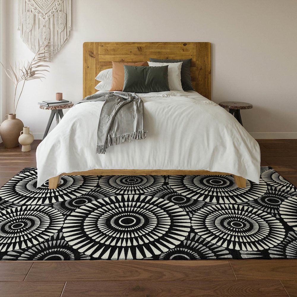 Premium Machine Washable Mayfield AMF877 Black 8' x 10' Rug. Picture 6