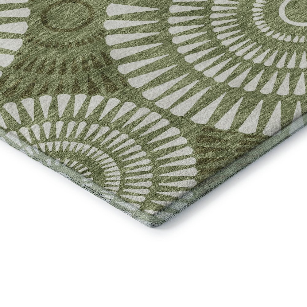 Premium Machine Washable Mayfield AMF877 Green 3' x 5' Rug. Picture 3