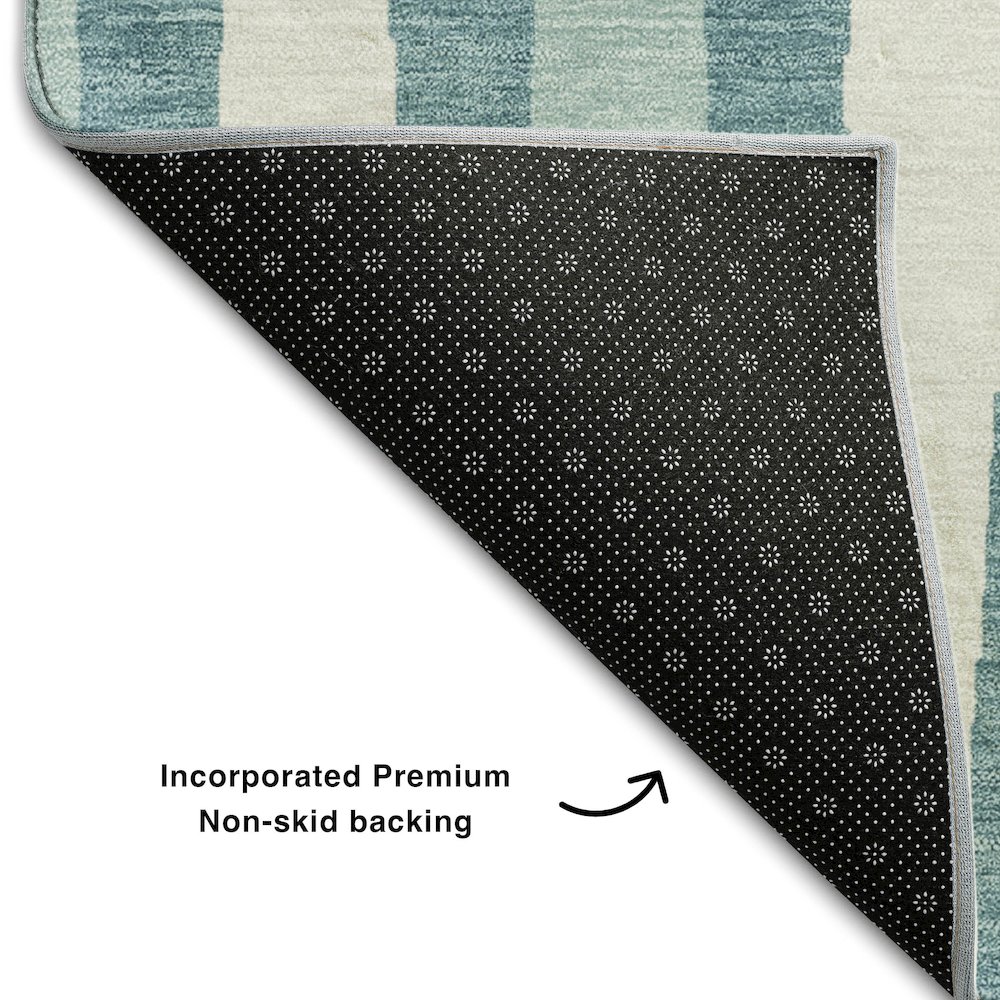 Premium Machine Washable Mayfield AMF881 Teal 3' x 5' Rug. Picture 2