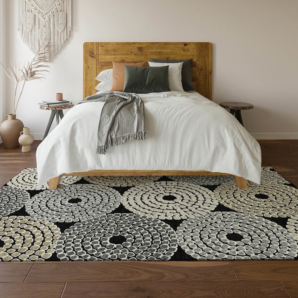 Premium Machine Washable Mayfield AMF882 Black 8' x 10' Rug. Picture 6