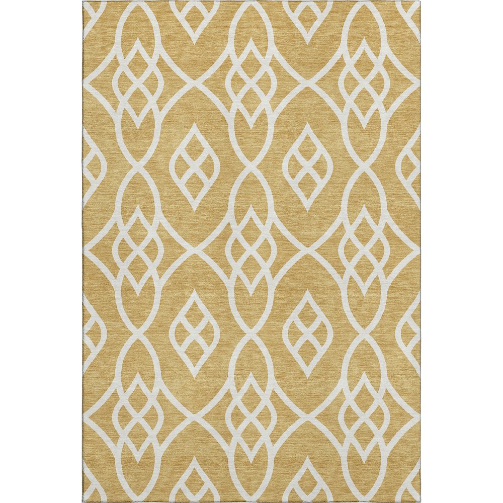 Premium Machine Washable Mayfield AMF884 Gold 8' x 10' Rug. Picture 1