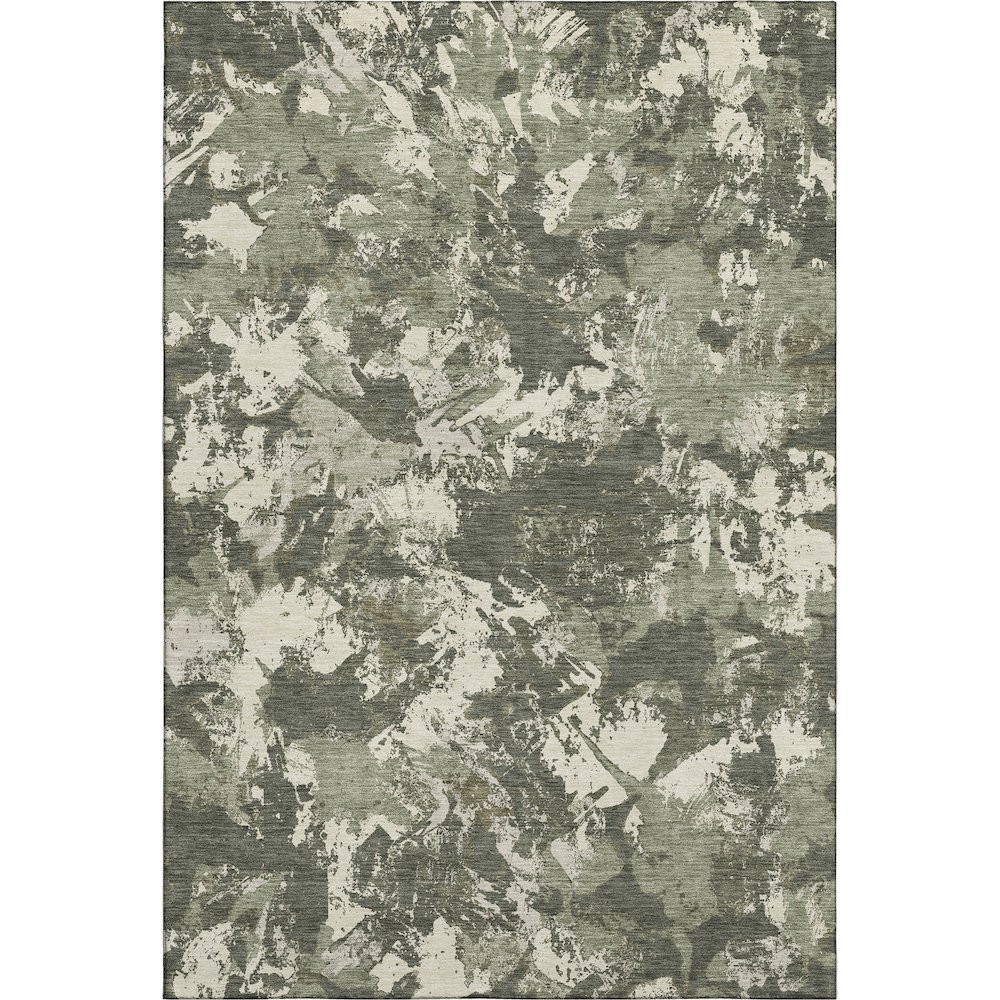 Premium Machine Washable Mayfield AMF885 Olive 8' x 10' Rug. Picture 1