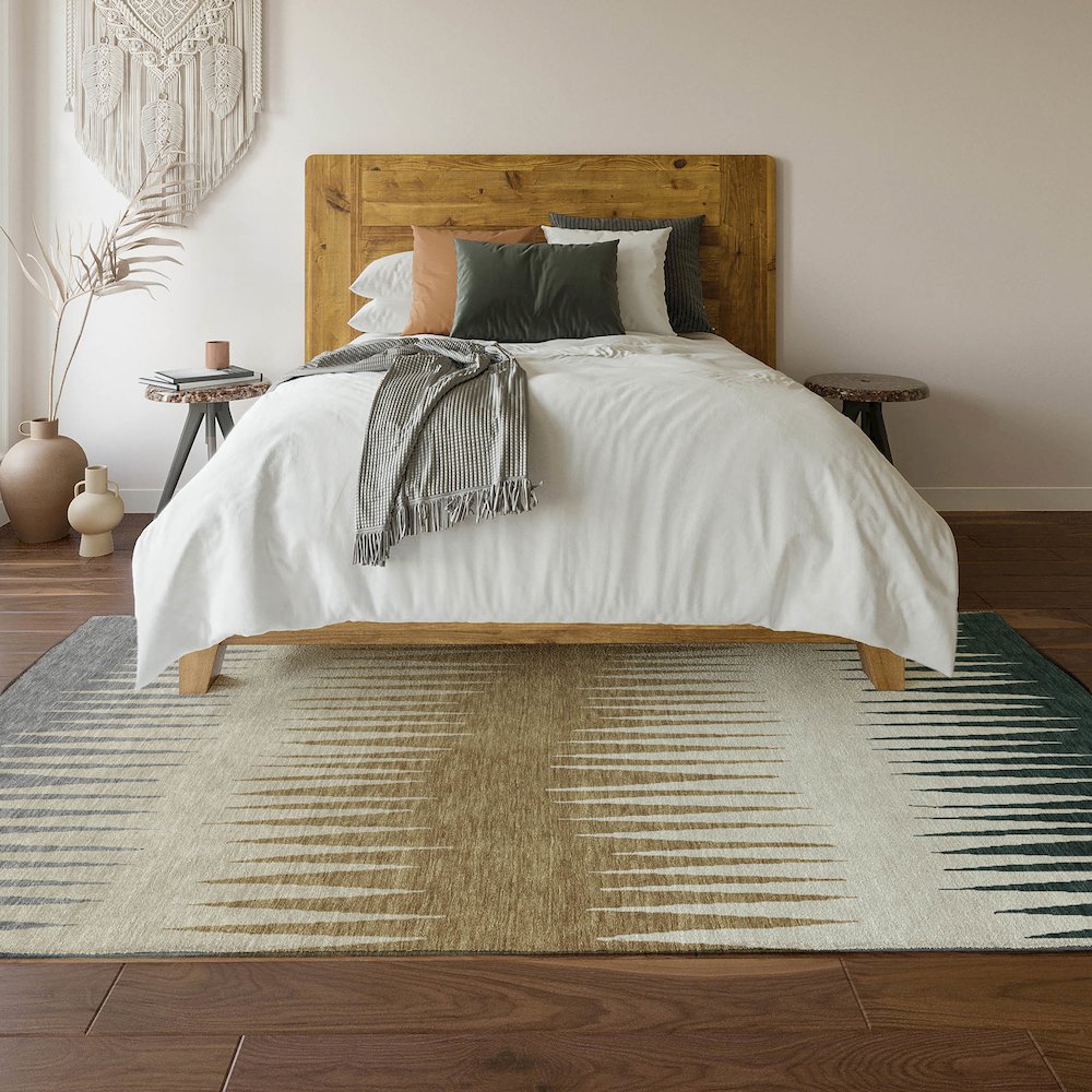 Premium Machine Washable Mayfield AMF886 Charcoal 8' x 10' Rug. Picture 6