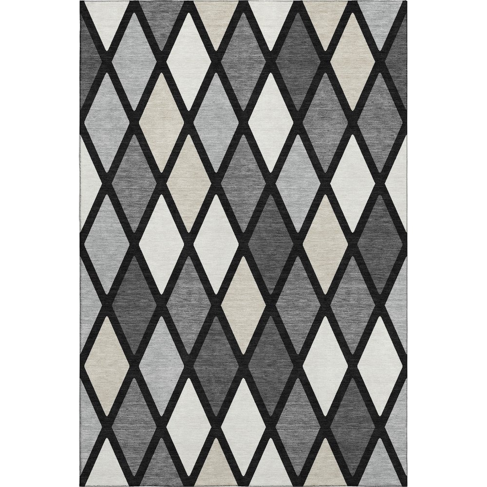 Premium Machine Washable Mayfield AMF887 Black 8' x 10' Rug. Picture 1