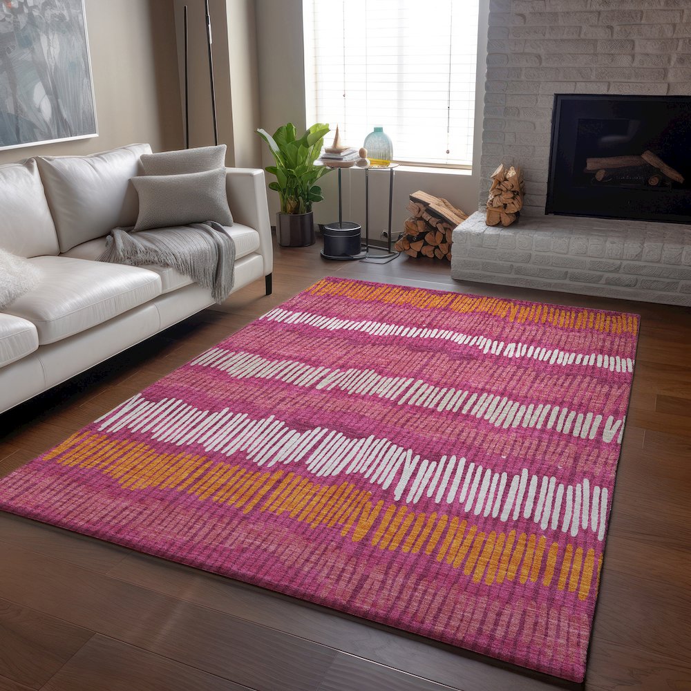 Premium Machine Washable Mayfield AMF889 Blush 8' x 10' Rug. Picture 6