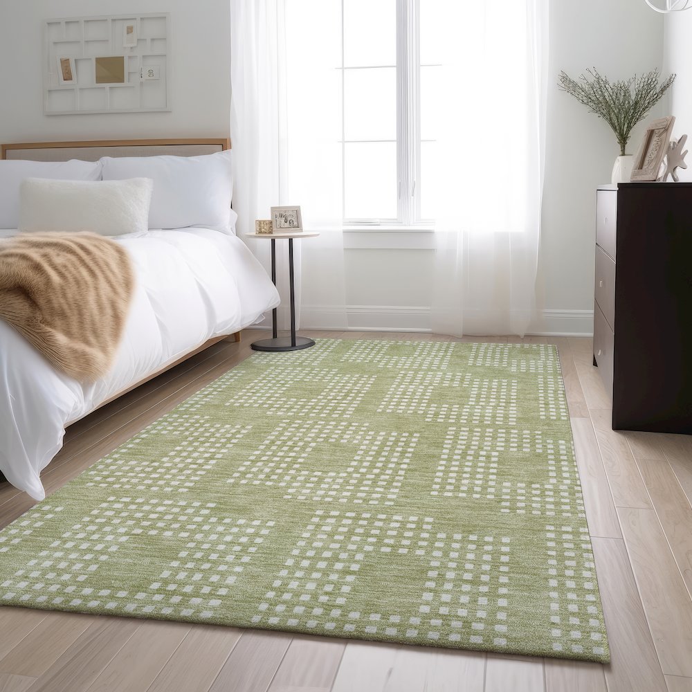 Premium Machine Washable Mayfield AMF890 Aloe 8' x 10' Rug. Picture 5